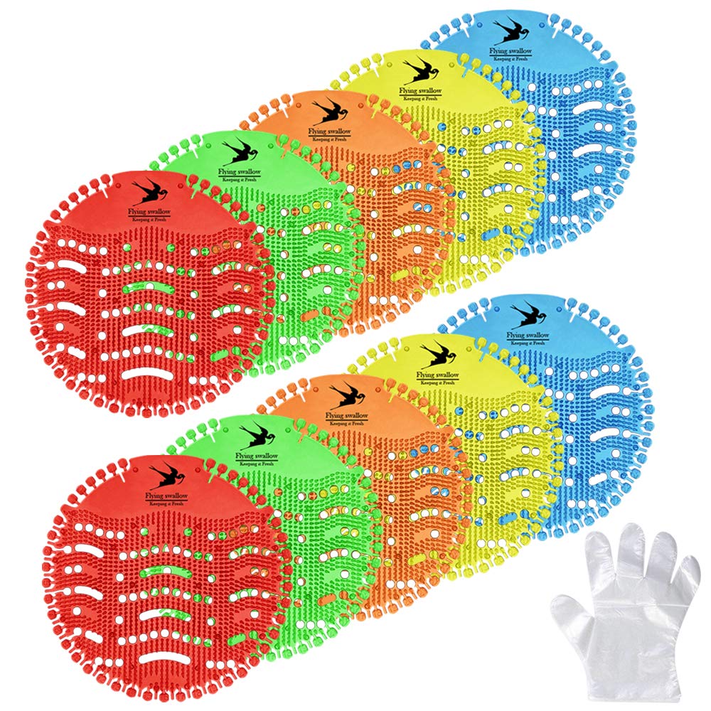 Urinal Screens, Splash Mats, Urinal Deodoriser, 10 Pack - Fits Most Top Urinal Brands & Waterless.(Five flavors / 10 packs)