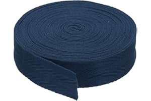 PATIKIL 1"/2.5cm Cotton Twill Tape 10 Yards Cotton Ribbon Bias Binding Tape Herringbone Webbing Trim for Sewing Gift Wrapping Craft DIY Navy Blue