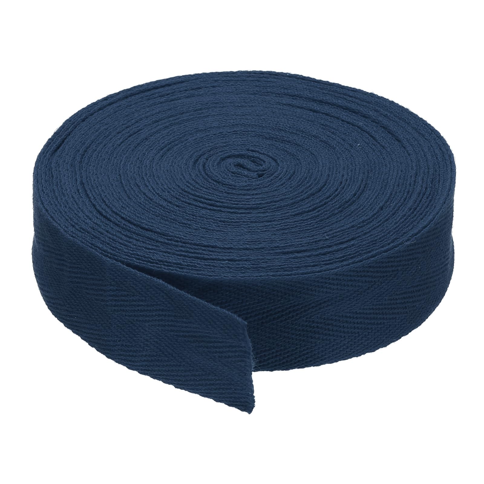 PATIKIL 1"/2.5cm Cotton Twill Tape 10 Yards Cotton Ribbon Bias Binding Tape Herringbone Webbing Trim for Sewing Gift Wrapping Craft DIY Navy Blue