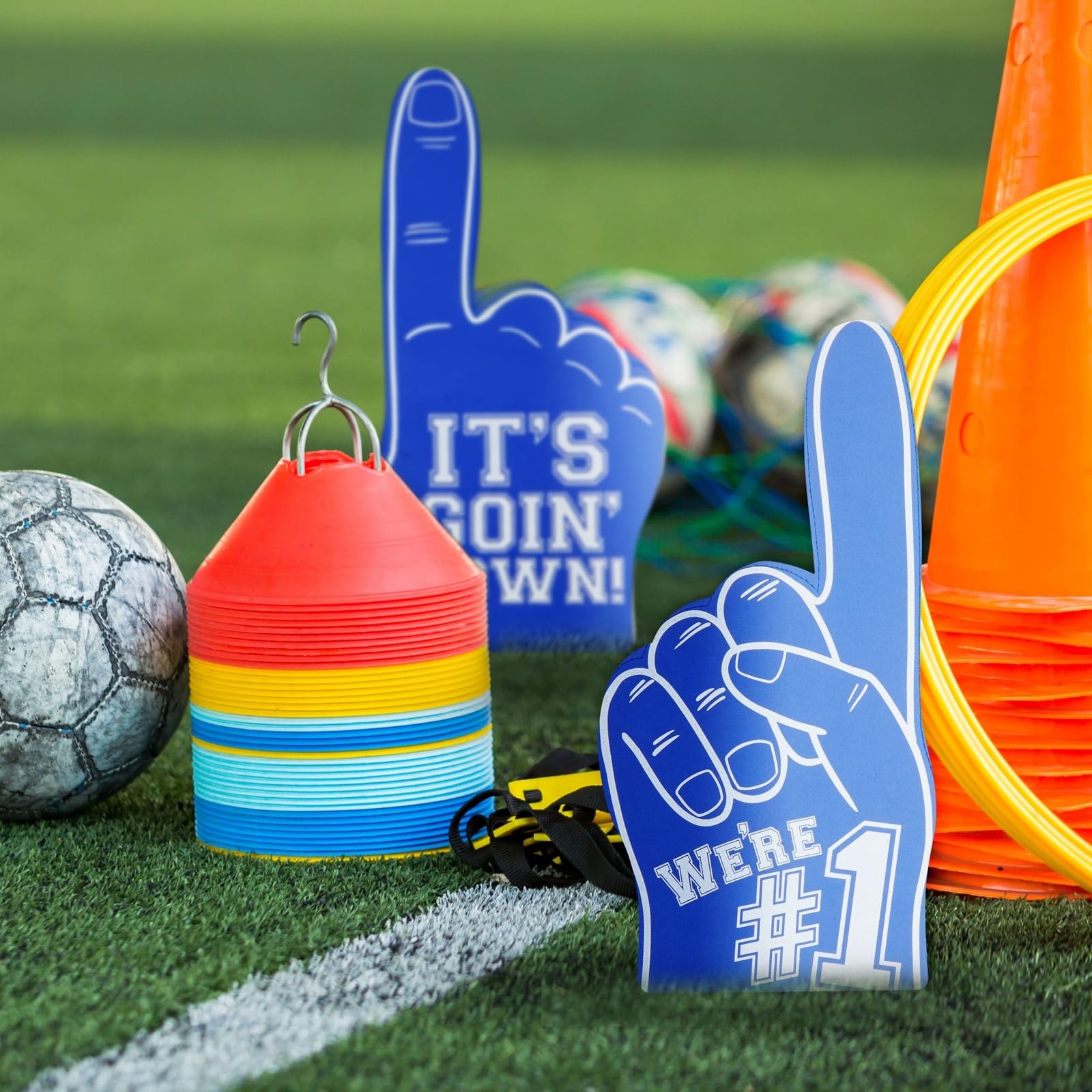 Okuna Outpost Giant Blue Team Foam Finger - 17.5 Inch, 2 Pack, EVA Foam - Sports Hand Prop & Number One Fan Gloves - view 4