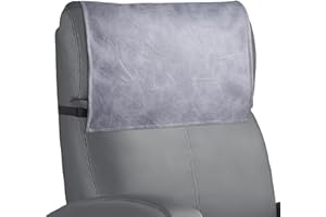 Lvkjafaz Leather Recliner Headrest Protector,Non Slip Waterproof Cover for Sofa,Furniture,Living Room,Office Chair(1-Crazy Gr