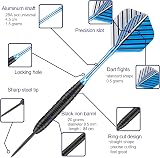 Sanfeng 3 Pack 22g Steel Tip Darts with Blue Aluminum Shafts 9 Flights Case view 2