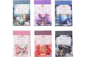 Miyouluna Lot de 6 livres d'autocollants vintage éphémères Washi pour fournitures de journal indésirable et loisirs créatifs,