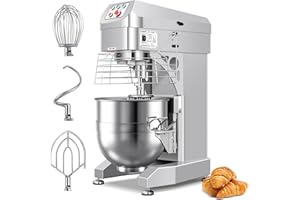 LEEVOT 60Qt Commercial Food Mixer, Commercial Dough Mixer 3000W 3-Speed Adjustable, Heavy Duty Electric Stand Mixer with Stainless Steel Bowl for Kitchenaid and Pizzeria, 220V
