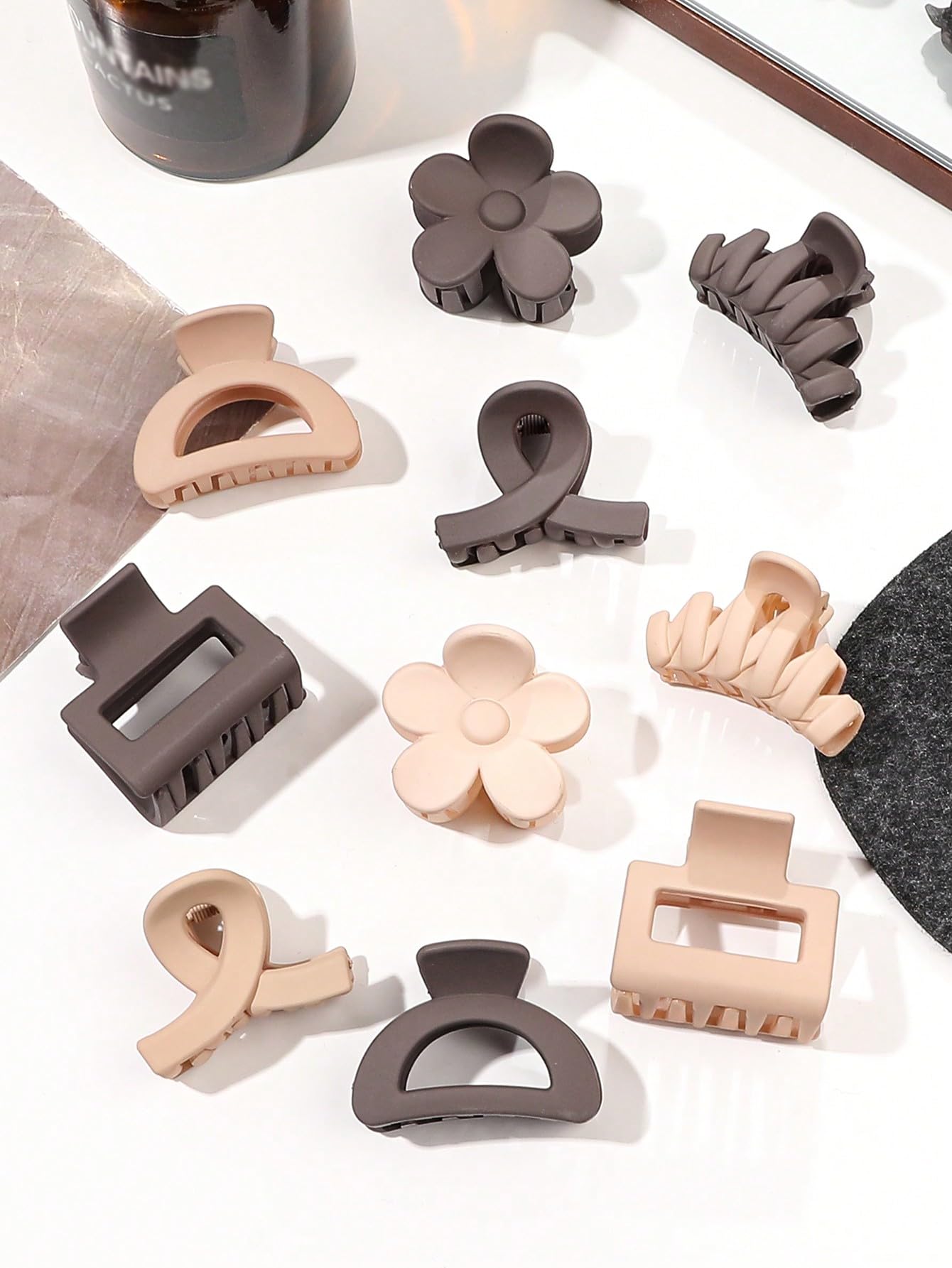 Photo 1 of 10 Pcs Hair Clips for Women - Non-Silp Multiple Shapes Matte Jaw Clamps for Thick Thin Medium Fine Hair?Fashionable Cute Hair Accessories for Women Strong Hold.