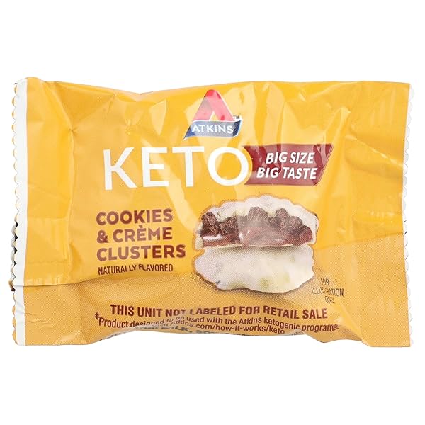ATKINS KETO TREATS, COOKIES & CRÈME CLUSTERS, GLUTEN FREE, HIGH FIBER, LOW CARB, KETO FRIENDLY, 8 COUNT