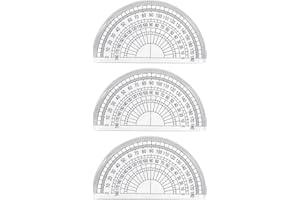 Qancekoo 3pcs Clear Plastic Geometry Protractors 180 Degrees Ruler Math Protractor Construction Protractor Drafting Tool for 