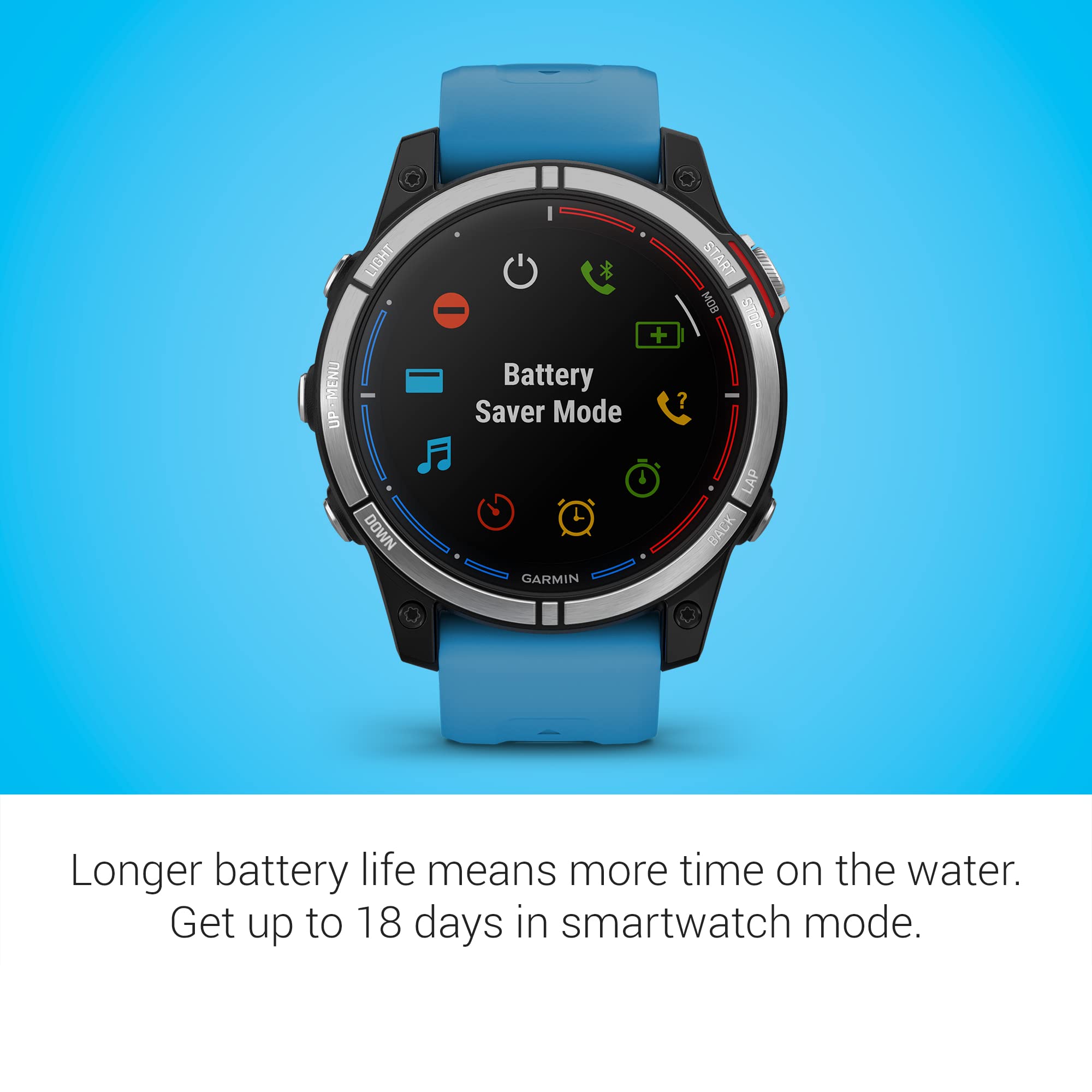 Garmin quatix® 7 Standard Edition, Marine GPS Smartwatch, Tide Changes and Anchor Drag Alerts, Waypoint Marking