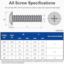 MroMax 10Pcs M4 x 5mm Truss Head Phillips Machine