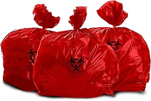 OAKRIDGE PRODUCTS Bulk Priced Heavy Duty Biohazard Bags by The Roll (10 Gallon) (25 Bags)