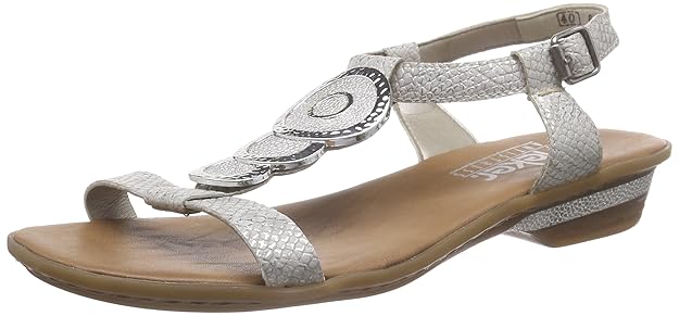 Rieker 63478 Women Open Toe Damen Offene Sandalen mit Blockabsatz