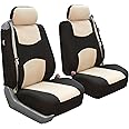 FH Group FB351102 All-Purpose Built-in Seatbelt Seat Covers (Beige) Front Set with Gift – Universal Fit for Cars Trucks & SUVs