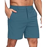 LTMNSZO Men's Lightweight Golf Shorts 7" Stretch Quick Dry Casual Work Dress Shorts with 4 Pockets