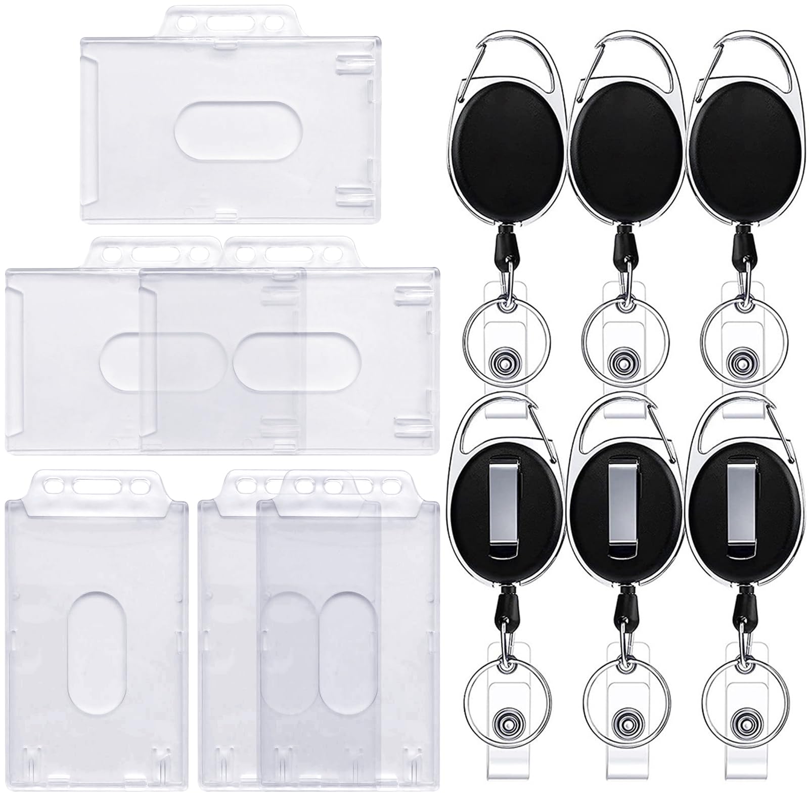 TYXHXTF Retractable Card Holder - Badge & ID Lanyard with Reel Clear Plastic for Work & Events