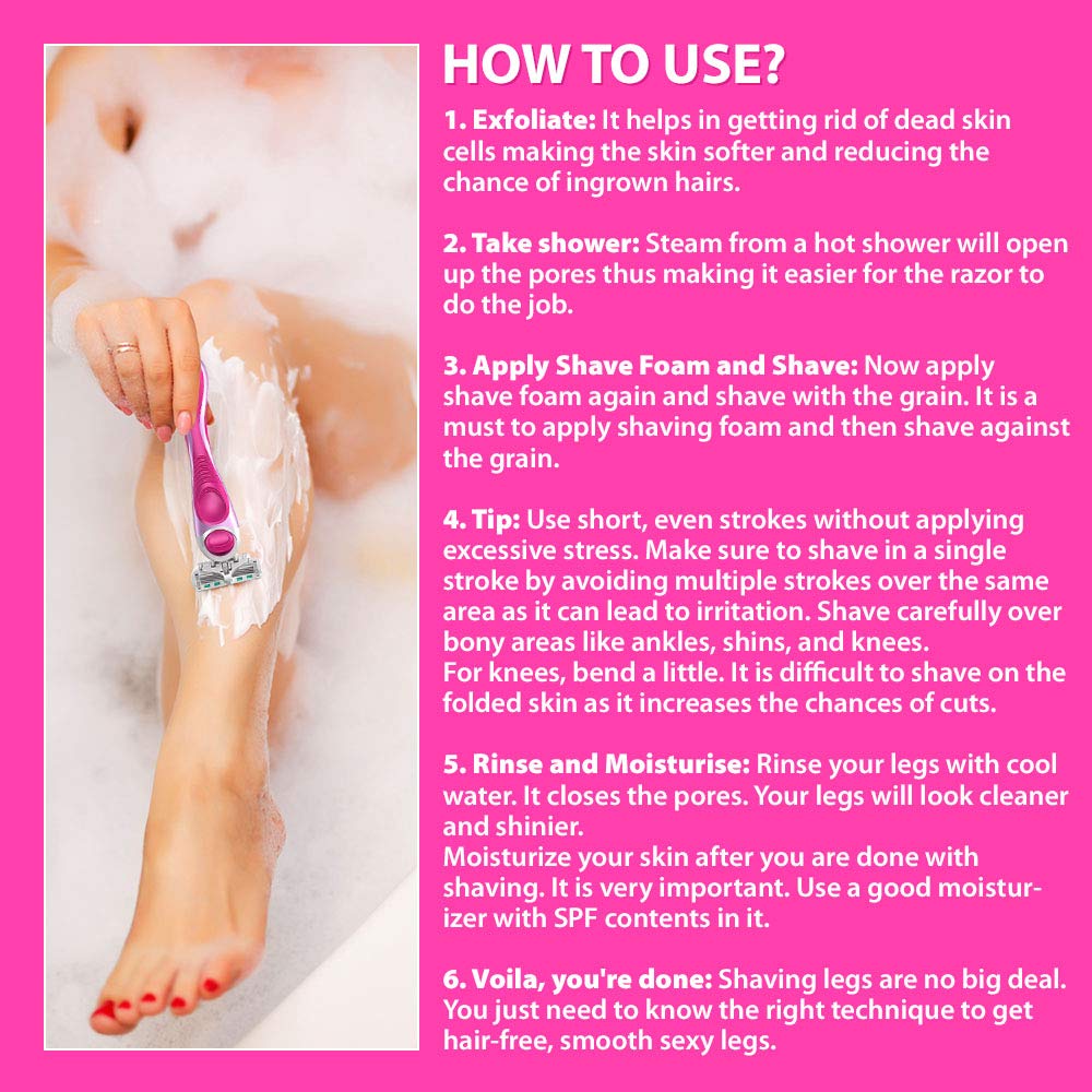 Letsshave Evior 4 Blade Shaving Razor For Women Pack Of 4