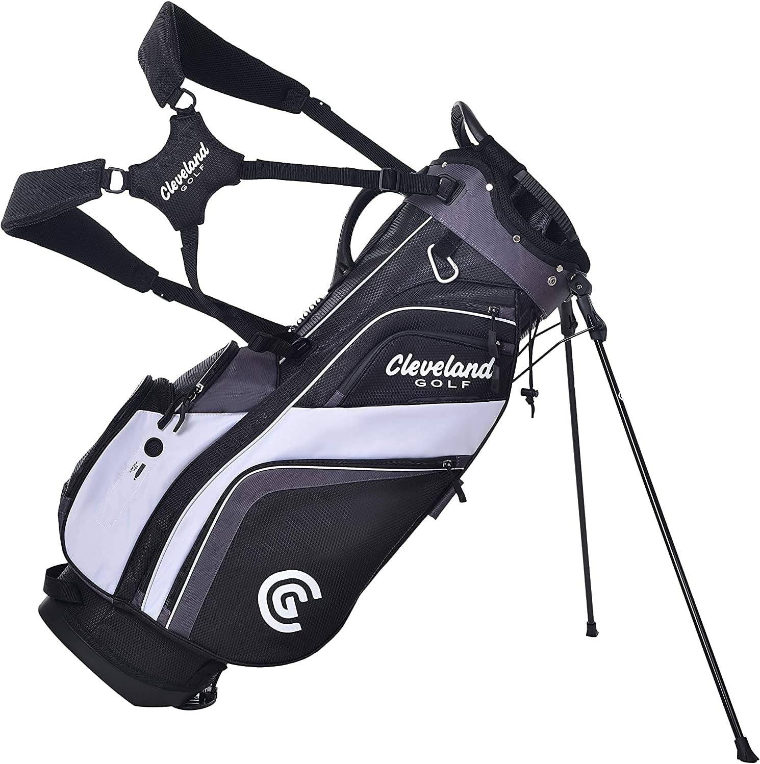 Cleveland Golf Stand Bag Blk/Charcoal/Wht: Sports & Outdoors