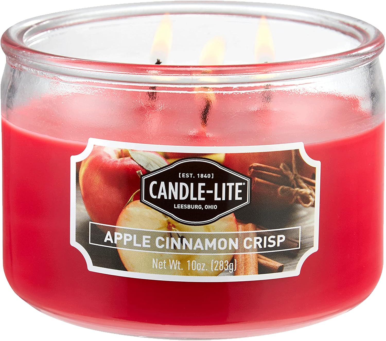 CANDLE-LITE 10 Oz Apple Cinnamon Crisp Jar Candle: Home & Kitchen