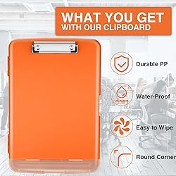 Sooez Clipboards with Storage, High Capacity Clip