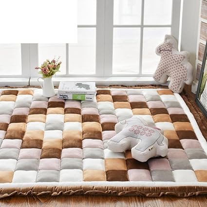 Osjcyasbz Korean Carpet Thicken Short Plush Non Slipping Blanket Bed Table Crawling Mat Tatami Mattress C 150200cm 59x79inch