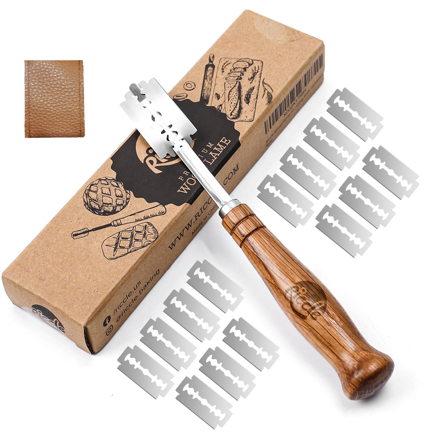 Photo 1 of RICCLE Bread Lame Slashing Tool, Dough Scoring Knife with 15 Razor Blades and Storage Cover