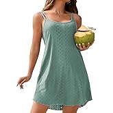 Charmo Hollow out Swimsuit Coverup for Women Spaghetti Strap Swim Cover Ups Swimwear Pockets Casual Summer Beach Dress 2025