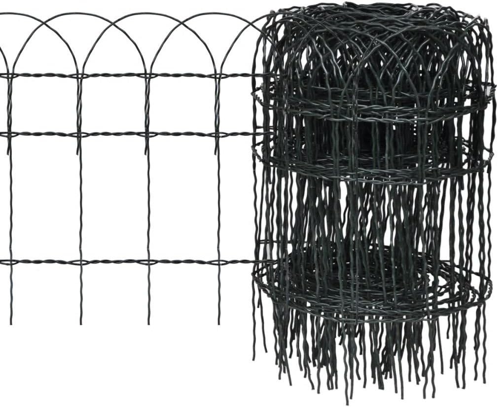 vidaXL Beetzaun Beeteinfassung Beetumrandung Gartenzaun Rasenkante Eisen 25×0,4m