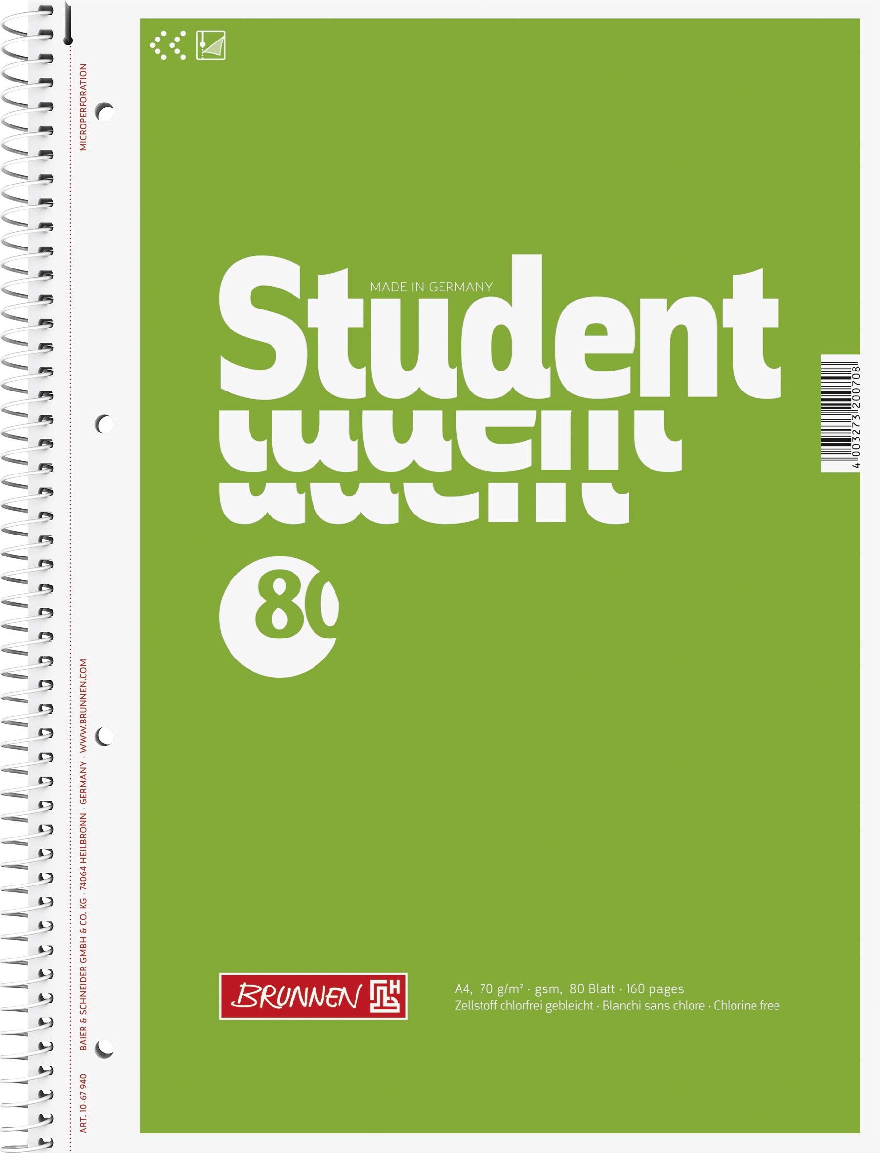 Brunnen Student Notepad A4 70gsm 80 Sheets Pack of 5 (1067940)