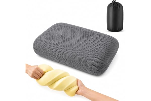 Travel Pillow Memory Foam Pillows, Camping Pillow – Lightweight Compact with Removable Washable Cover, Easy to Clean, Ergonom