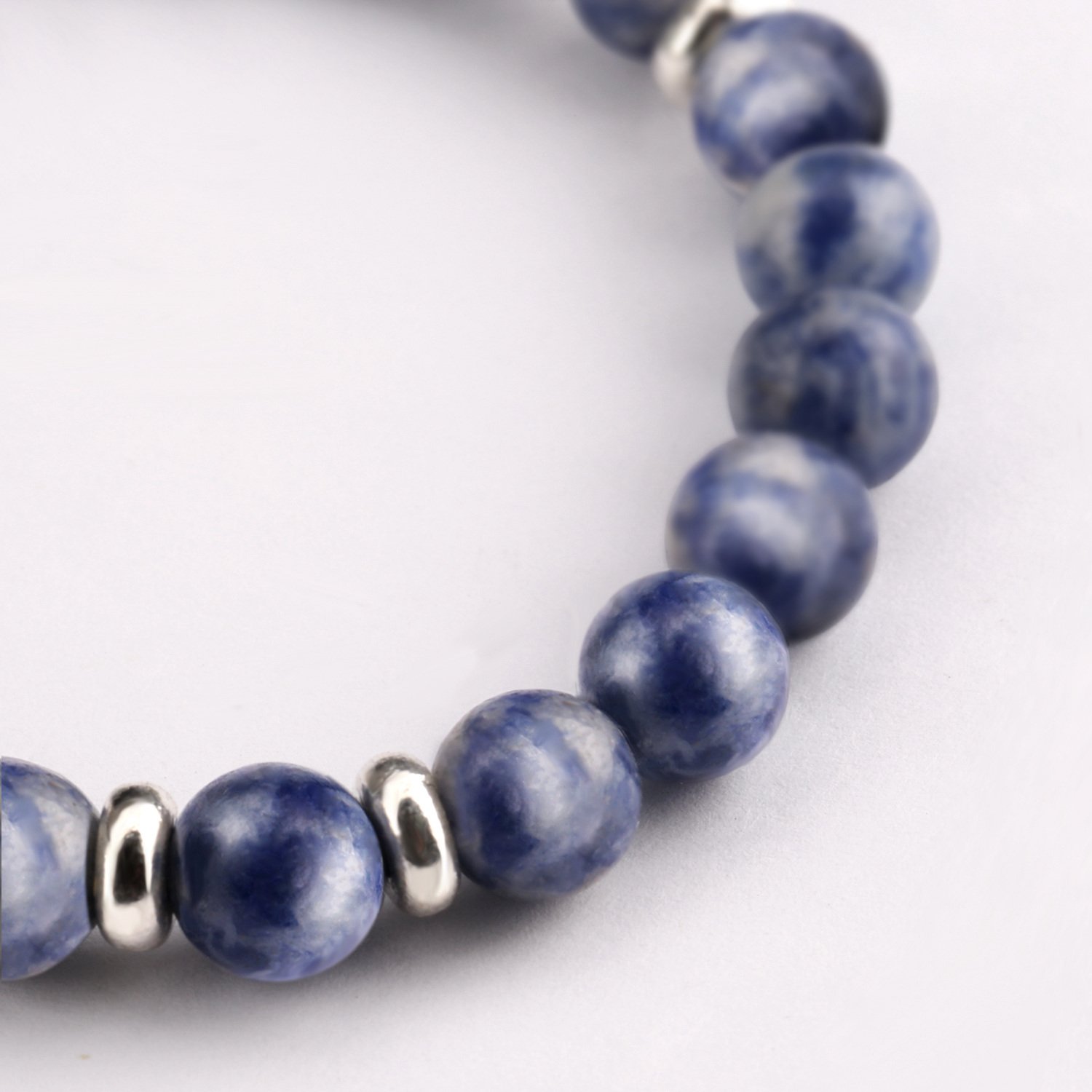 Bead Bracelets,UHIBROS Unisex Natural Tiger Eyes, Black Matte, Weathering Agate Beads Stretch Bracelets With Leopard Head Gold,Silver (Beads Sliver)