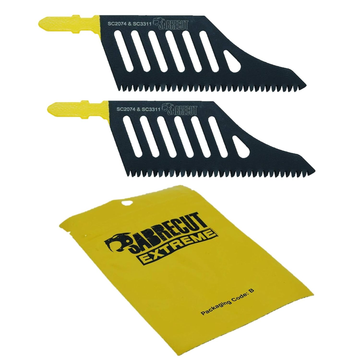 2 x SabreCut JSSC2074_2 T Shank HCS Wood Flush Cutting DT2074 Jigsaw Blades, Black