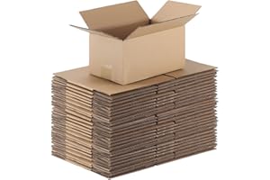 CRUGLA Shipping Corrugated Boxes Mailers 7x5x4 inch, Kraft Cardboards Packing Boxes for Business, Home, Packs of 25