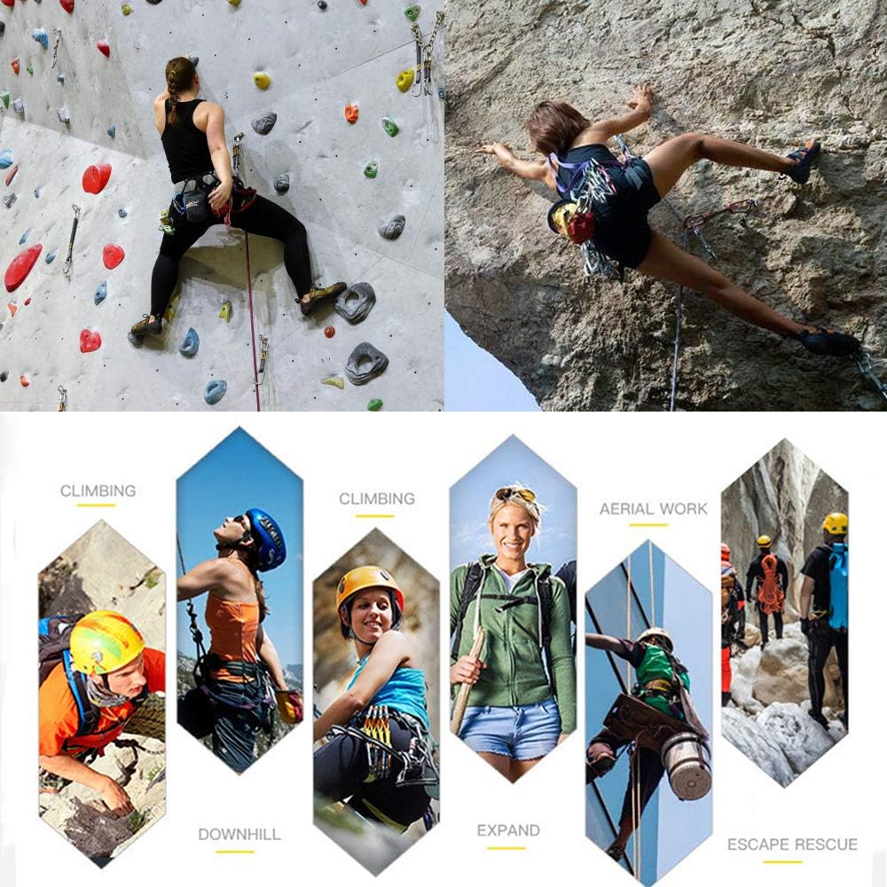 Sushiyi Adjustable Thickness Climbing Harness Half Body Harnesses for Fire Rescuing Caving Rock Climbing Rappelling Tree Protect Waist Safety Belts (Black) : Sports & Outdoors