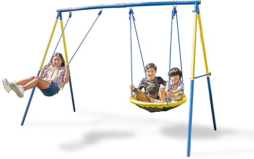 Sportspower Metal Play and Swing Set for Kids with Belt Sling