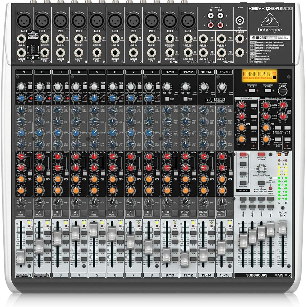 Behringer QX2442USB Premium Table de mixage 24Entrées 4/2Bus avec