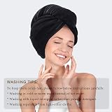 KinHwa Microfibre Hair Towels Wrap 2 Pack 30x70cm Black Large Dry Hair Turban view 2