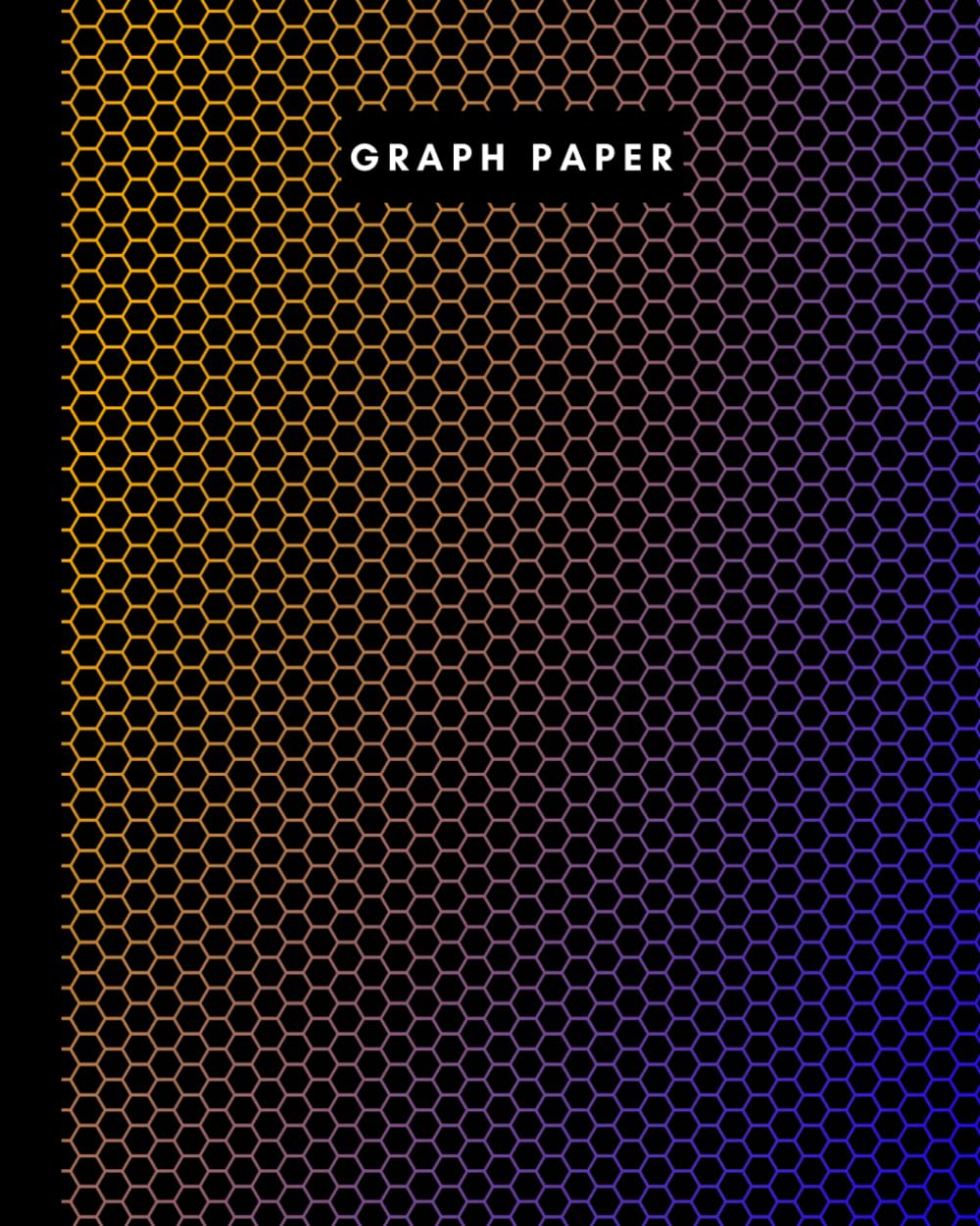 8" x 10" Graph paper - 106 pages - Beehive Gradient blue to yellow to blue: Imperial 1/4” squared white graph paper and high quality gloss cover by Elizabeth Banks
