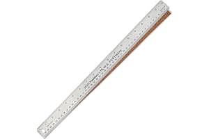 Breman Precision Metal Ruler 18 Inch Cork Back - Straight Edge 18 Inch Metal Ruler with Cork Backing - Flexible & Non-Slip Stainless Steel - Imperial & Metric Graduations for Precision Measuring
