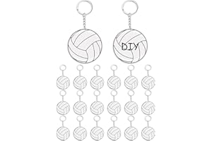 Taiyin 18 Pcs Large Size Volleyball Keychain Bulk DIY Sublimation Sports Charms Stuff Gifts Keychain for Team Party Favors(White)