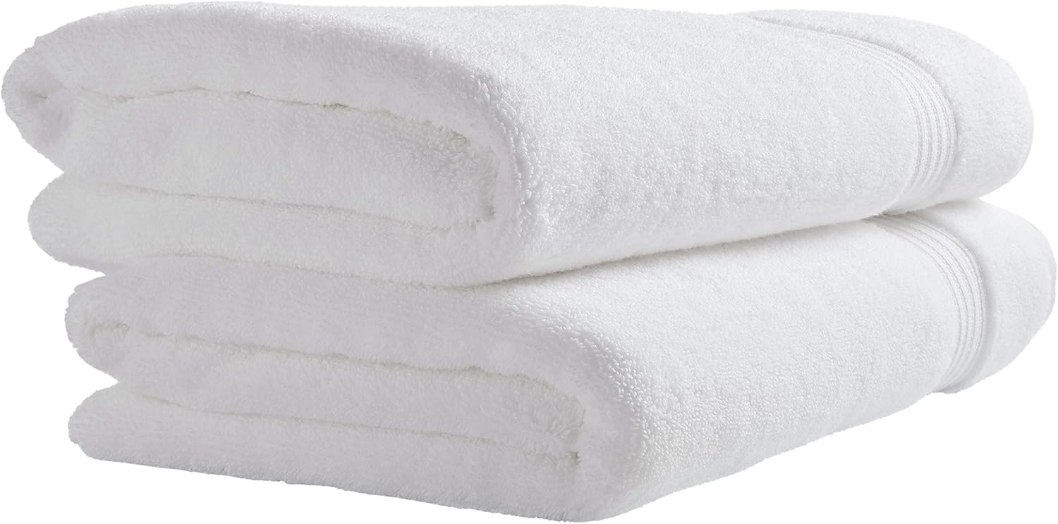  Brand – Stone & Beam Classic Egyptian Cotton Bath Towels, Set of 2, White: Home & Kitchen