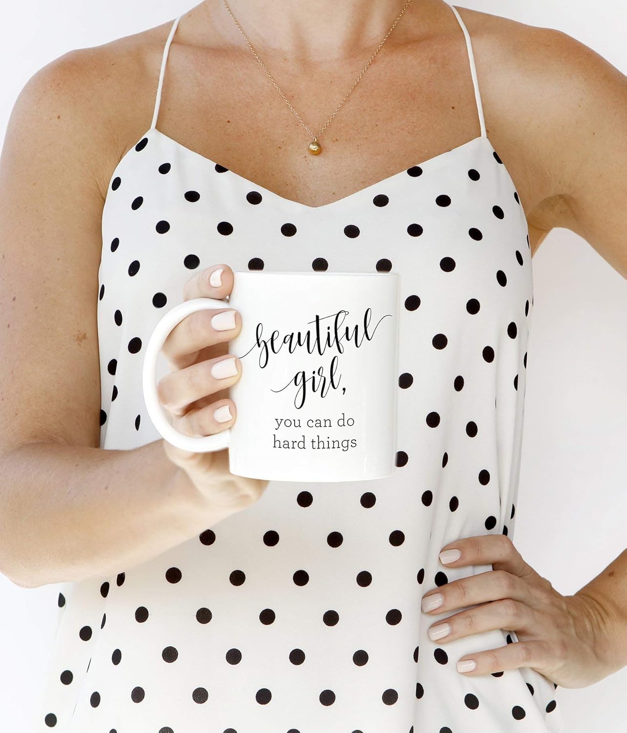 beautiful girl you can do hard things mug