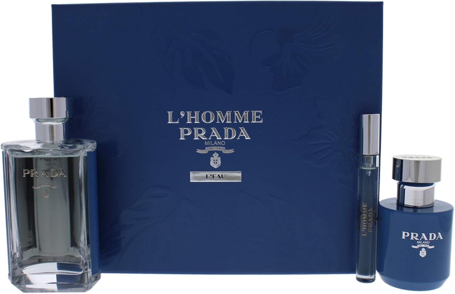 Prada L'Homme L'Eau Eau de Toilette Gift Set For Him Amazon.co.uk Beauty