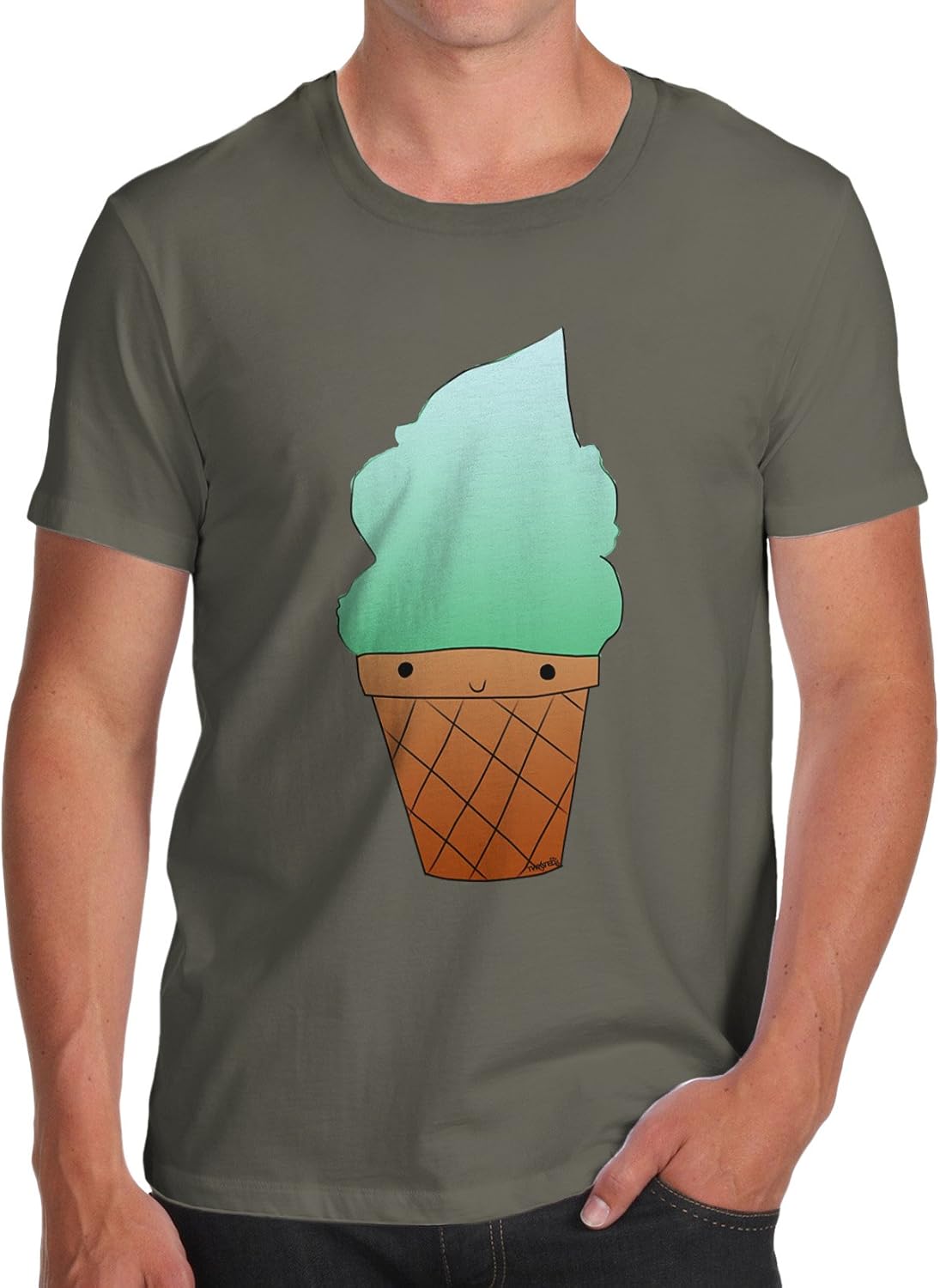 Funny Tshirts for Men Mint Ice Cream Men's TShirt Medium Khaki Amazon