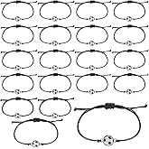 Mikovivi 20pcs Sports Party Favors Charm Bracelets, Inspirational Ball Bracelets, Themed Adjustable Jewelry for Women Men Adult Gifts (Football)