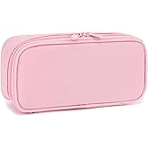 FlowFly Large Capacity Pencil Case for Kids, Boys & Girls – Zippered Multi-Functional Pen Pouch, Soft & Portable Pencil Bag for School, Teens, Students, Pink