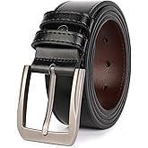 beltox fine Men’s Casual Leather Jeans Belts 1 1/2” Wide 4MM Thick Alloy Prong Buckle Work Dress Belt for Men