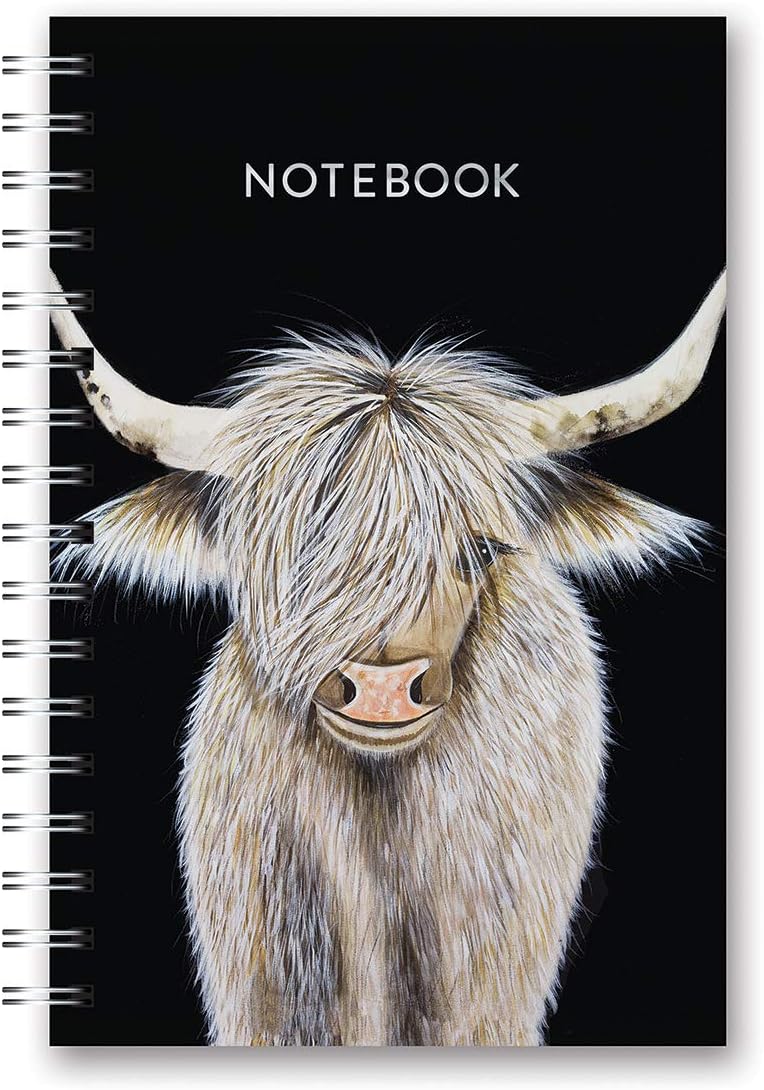 Medium Hardcover Spiral Notebook by Studio Oh! - Beau - 5.75" x 8.75" - Rigid Cover with Durable Wire-O Lay-Flat Binding & 160 Lined Pages