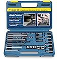 Thinkpro Broken Bolt Extractor, 25 PCS Drill Bit Extractor Set,Easy Out Drill Bit Guides,Drill Extractor Kit for Removing Stripped,Damaged,Rusted, Rounded-Off Bolts, Automotive Nuts & Screws