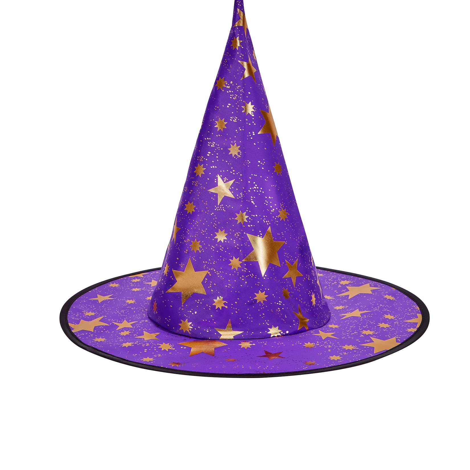 Photo 1 of Century Star Witch Hat for Women Halloween Wizard Hat with Gold Star Party Hats for Adults Halloween Costume Accessories Purple One Size
