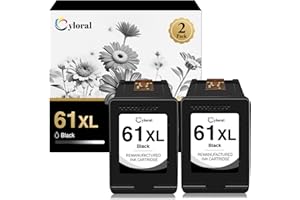 Cyloral 61XL Ink Cartridge Black for HP 61 Ink Cartridges Black for Envy 4500 5530 4501 4502 5535 Officejet 4630 4635 Deskjet