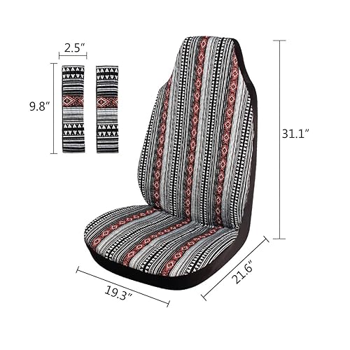 Copap Car Seat Cover Multi-Color Baja Saddle Blanket 4pc Stripe